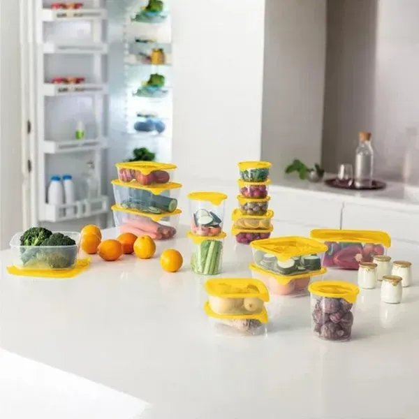 Pojemnik Na Żywność Okrągły Fresh&Go 0,5L Żółty Transparentny / Curver 182261