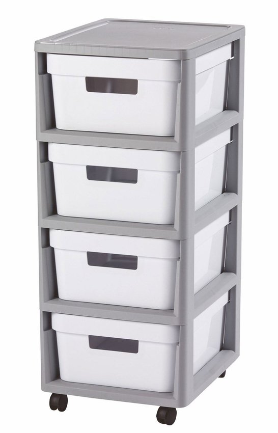  Regał 4x10L Infinity Szaro-Biały / Curver 231559