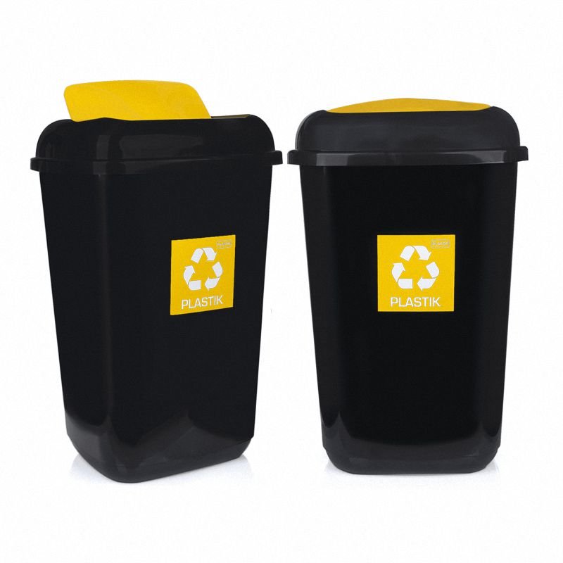 Kosz na Śmieci Quatro 45L Żółty Plastik / Plafor 
