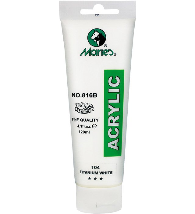 Farba akrylowa MARIES 816B-104 120 ml biały