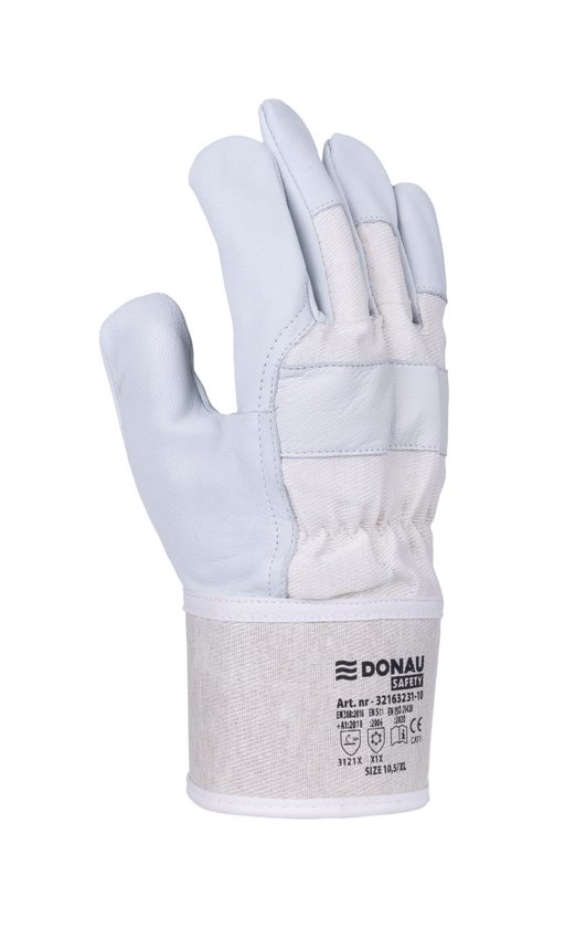 Rękawice robocze DONAU SAFETY DS-DOKGOAT doker skóra kozia rozm. 105/XL szaro-białe