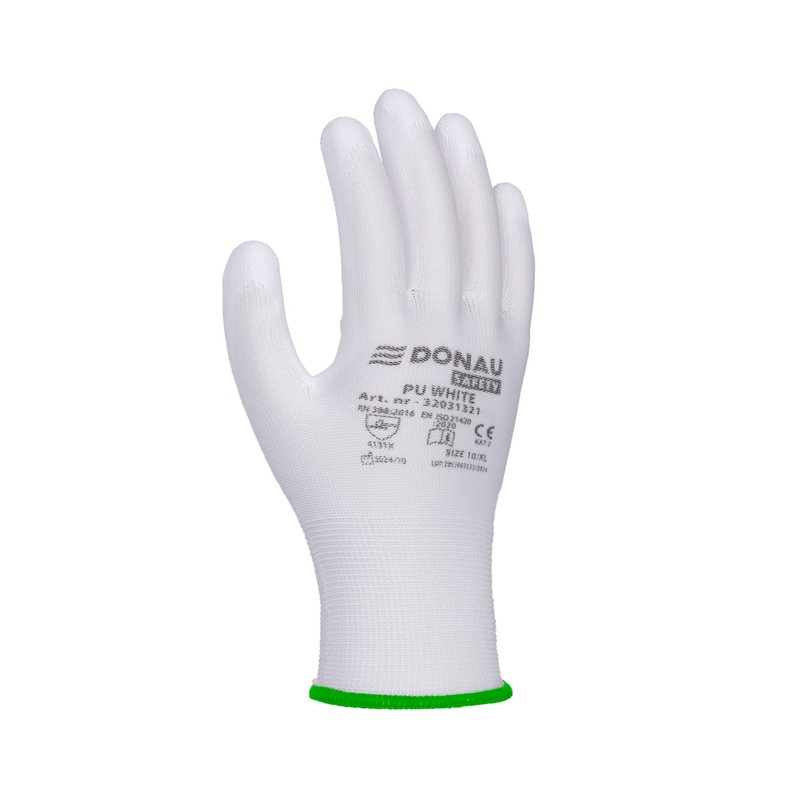 Rękawice Donau Safety Pu White Kat. II Rozm. 11 Białe  /DONAU SAFETY
