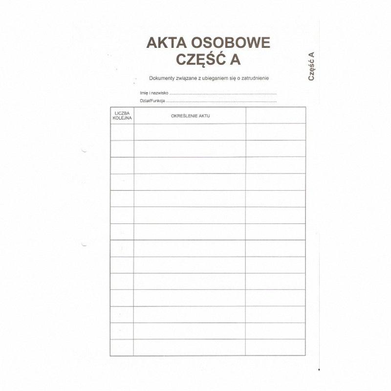 Przekładki A4 ABCD 10 kpl Do Akt Osobowych  /Konfex