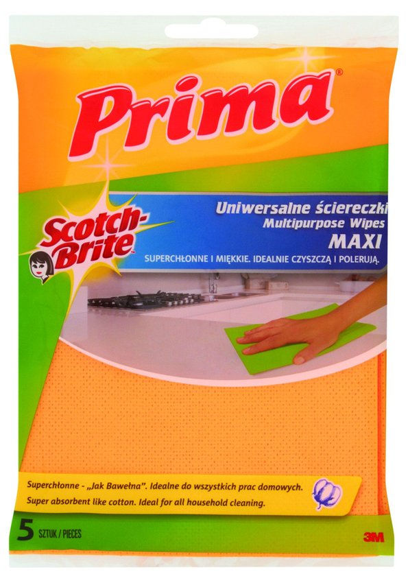 Ścierki Uniwersalne Prima Maxi "Jak Bawełna" 5Szt. Żółte
