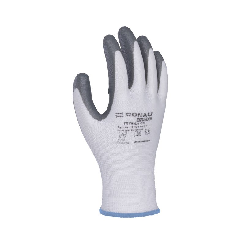 Rękawice Donau Safety Nitrile 01 Kat. II Rozm. 9 Szare  /DONAU SAFETY