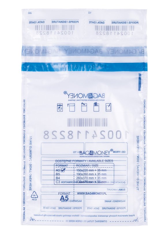 Koperta bezpieczna OFFICE PRODUCTS M5 150x220mm 50szt., transparentna