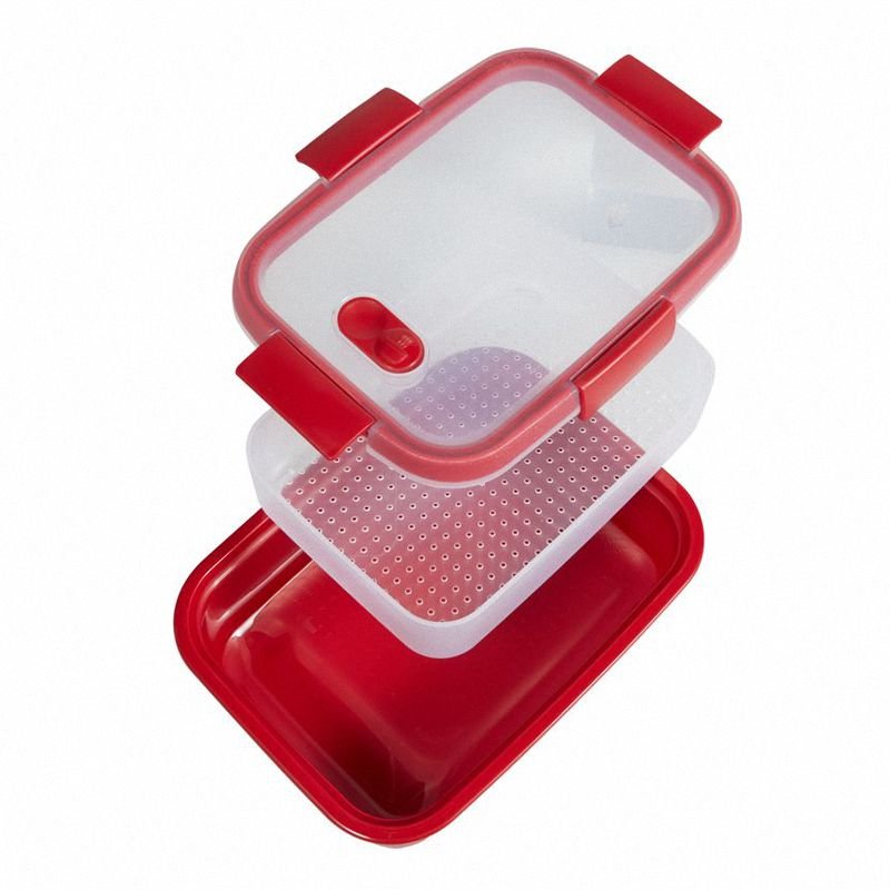 Pojemnik Na Żywność Prostokątny Smart Micro-Wave Defrost 1L Czerwony / Curver 232581