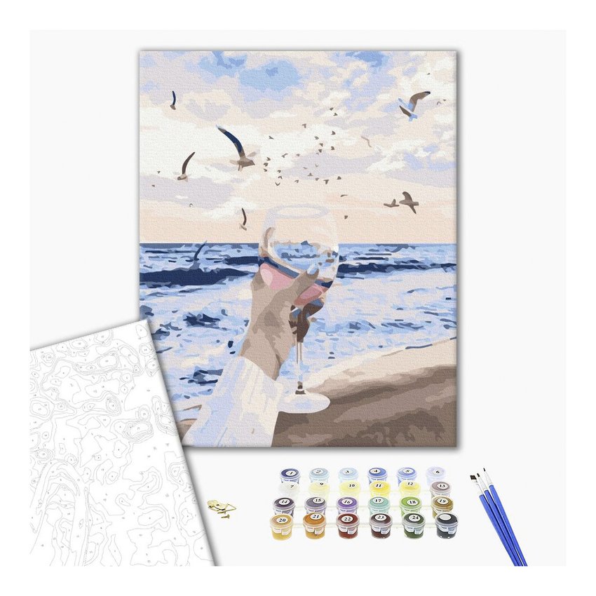 Malowanie po numerach BRUSHME 40x50 cm morze w szklance 1 szt., w pudełku