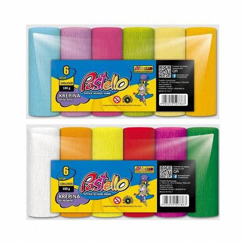 Bibuła Krepina Mini 6kol Intensywny 100x2500 /Pastello