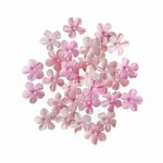 Kwiaty Papierowe Z Perełką 2cm 32szt. Różowe / DpCraft