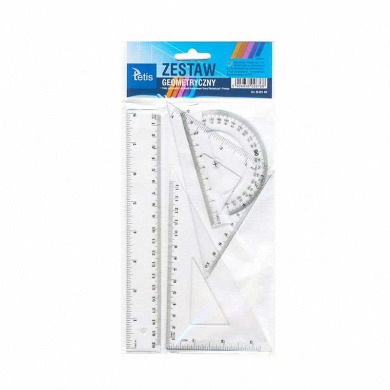 Komplet Geometryczny 20cm Przeźroczysty 4 Elementy /Tetis
