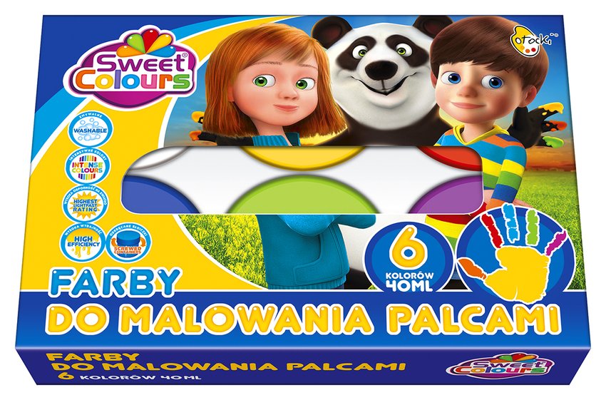 Farby do Malowania Palcami 6 kol. 40ml Sweet Colours / Otocki