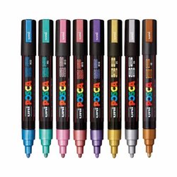 Zestaw Markerów z Farbą Plakatową Uni PC-5M Posca 8szt. Metallic