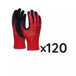 Rękawice Donau Safety Super Latex Kat. II Rozm. 6 Czerwone  /DONAU SAFETY 120 szt.