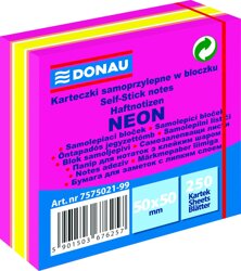Bloczek Samoprzylepny 50x50 250k 4kol. Neon (różowy) /Donau