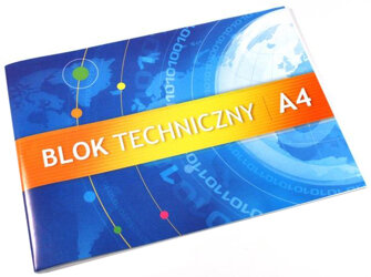 Blok Techniczny A4 10k 240g Biały /Kreska