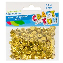 Cekiny metaliczne guziki 8mm złoto  /Craft With Fun 290856