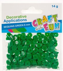 Cekiny pastelowe okrągłe 8 mm zielone  /Craft With Fun 290118