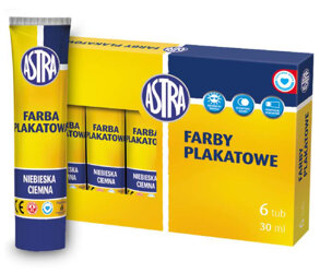 Farba Plakatowa 30ml Niebieska Ciemna /Astra