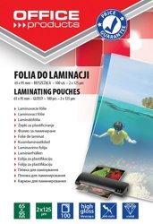 Folia Do Laminowania Office Products 65X95mm 2X125 mikr. Błyszcząca 100Szt. Transparentna