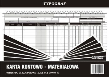 Karta Kontowo-Materiałowa A4 Offset 02021 /Typograf