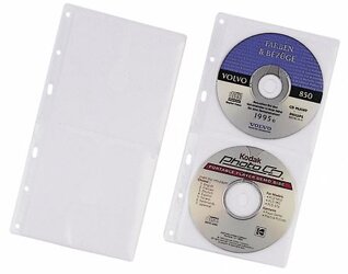 Kieszeń na 2 CD/DVD do Segregatorów Ochronna Wyściółka PP A4 10szt. Przezroczysta /Durable 520319