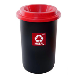 Kosz Do Segregacji Śmieci Eco Bin 50L Czerwony Metal /Plafor