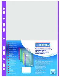 Koszulki Na Dokumenty Krystaliczne A4 Brzeg Fioletowy 40mikr A'100 /Donau