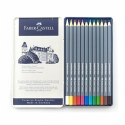 Kredki Akwarelowe Goldfaber Aqua 12 Kol. Opak. Metalowe Faber-Castell