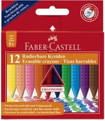 Kredki Grip Trójkątne Woskowe 12 Kol. Op. Karton Faber-Castell