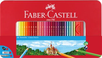 Kredki Zamek 60 Kol.+Akcesoria Opak. Metalowe Faber-Castell