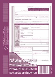 Oświadcz. w Spr. Używ. Prywat. Poj. Do Celów Sł. A5 Offset 811-3 /MiP