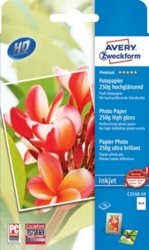 Papier Fotograficzny Premium 250g 50szt. Avery 100x150 Biały Wysokobłyszczący No.C2550-50