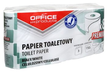 Papier Toaletowy Celulozowy Office Products Premium 3-Warstwowy 150 Listków 15M 8Szt. Biały