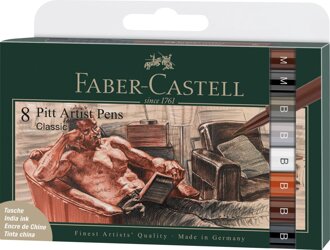 Pitt Artist Pen B Classical Etui 8 Szt. Faber-Castell