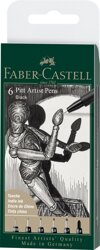 Pitt Artist Pen Black Końcówki Xxs, Xs, S, F, M, 1.5 6 Szt. Etui Faber-Castell