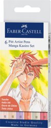 Pitt Artist Pen Manga Etui 6 Szt. Kaoiro Faber-Castell