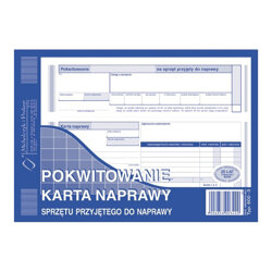 Pokwitowanie - Kart Naprawy Sprzętu Przyjętego Do Naprawy A5 80k 600-3/MiP