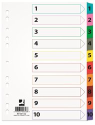 Przekładki Pap. A4 Numeryczne 1-10 Białe /Q-Connect