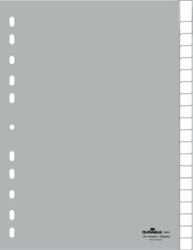 Przekładki do Segregatorów 1-20, A-Z (20) Indeksy Zgrzane PP A4 Szare /Durable 644310