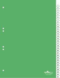 Przekładki do Segregatorów 1-31 Strona Tytułowa Zgrzewane PP A4 Zielone /Durable 621905