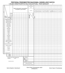 Przydział Godzin Lekcyjnych i Zajęć Dodatkowych dla Nauczycieli SP MEN-VI/1b /W-X