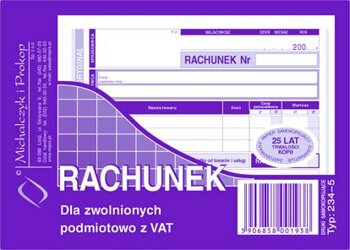 Rachunek Dla Zwol. z VAT A6 Oryg.+1k Poziom 234-5 /MiP