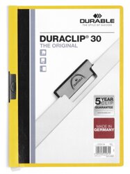 Skoroszyt z Klipem A4 PVC Duraclip 30 Kartek Żółty /Durable 220004