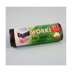 Worki Na Śmieci HDPE 60L A'50 Czarne /Sipeko