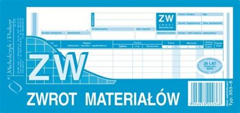 ZW Zwrot Materiałów 1/3 A4 Wielok. Poziom 353-8 /MiP