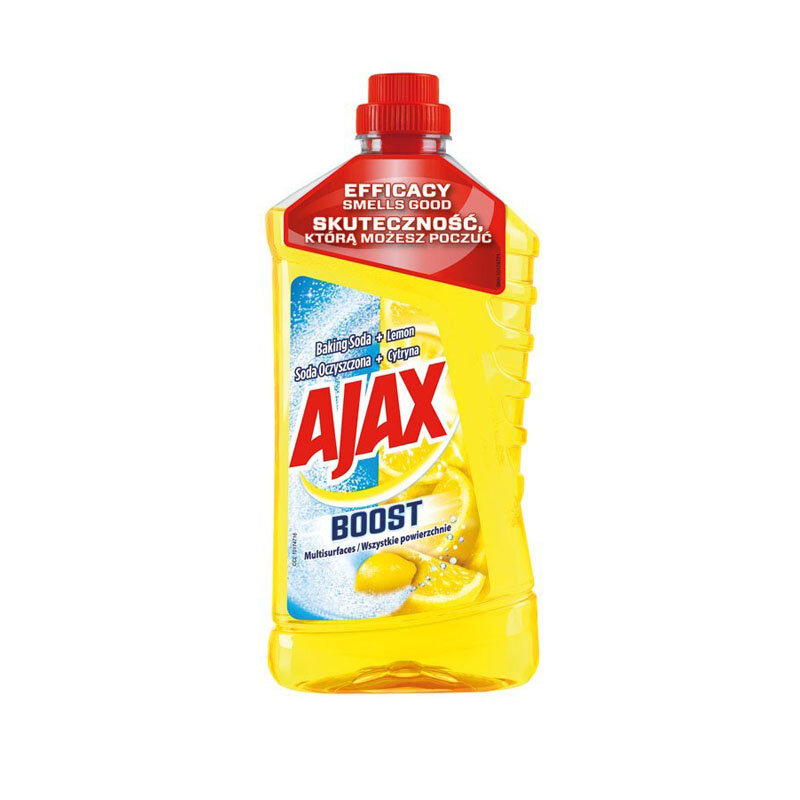Ajax Płyn Uniwersalny 1L Boost Soda+Cytryna (żółty)