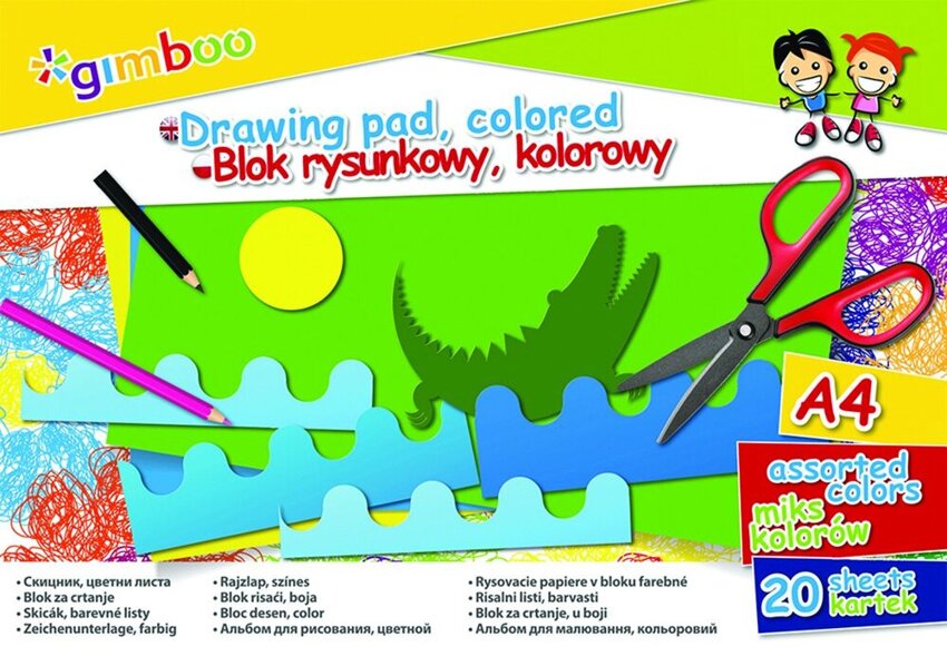 Blok Rysunkowy Gimboo A4 20 Kart. 70Gsm Mix Kolorów