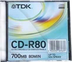 Cd-R Tdk 700Mb 52X Slim