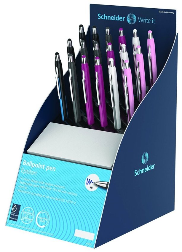Display Długopisów Automatycznych Schneider Epsilon Xb 18 Szt. Mix Kolorów